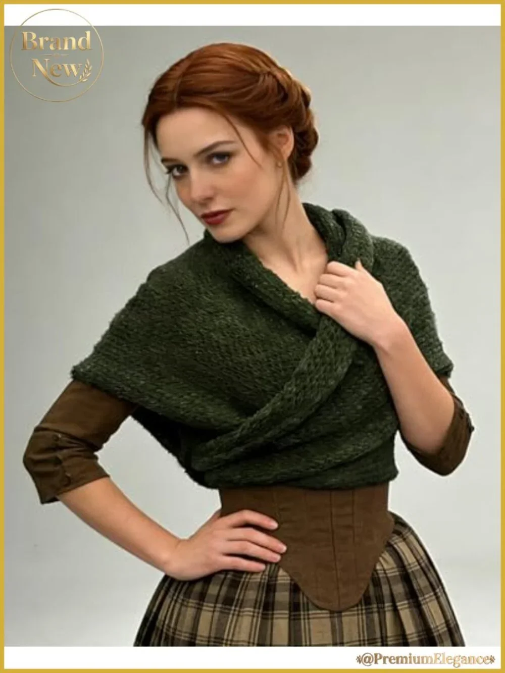 Acrylic Triangle Shawl Wrap with Ties Medieval Renaissance Outlander Costume